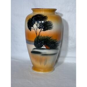Gold Castle Chikusa Japan Small Vase Tree Silhouette Design